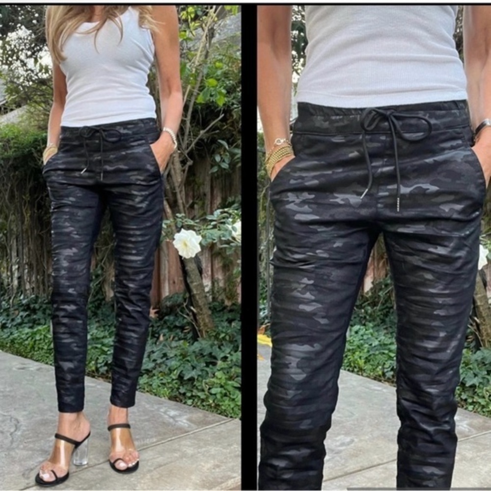 New BEVY FLOG Shely camo coated pants, black, 25